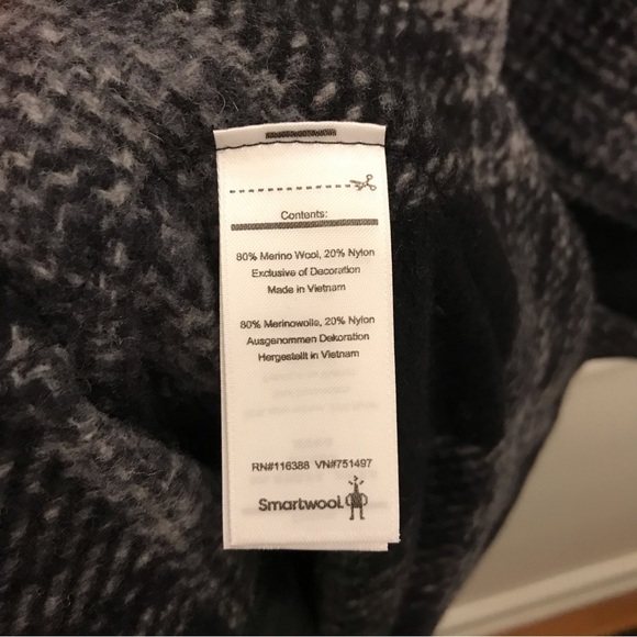 Smartwool Aspen Grove Plaid Poncho Jacket XL gray merino wool black - Picture 11 of 16